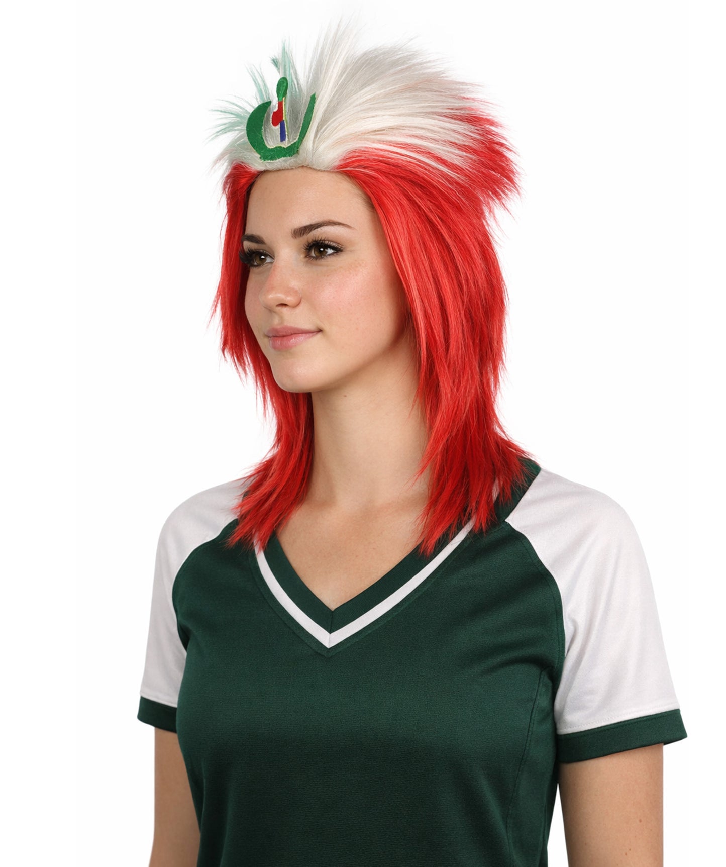 Europe Flag 80's Mullet Multicolor Wig