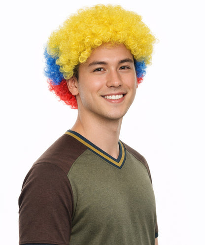 Colombia Flag Afro Multicolor Wig