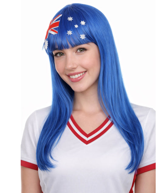Australian Flag Long Bob Multicolor Wig