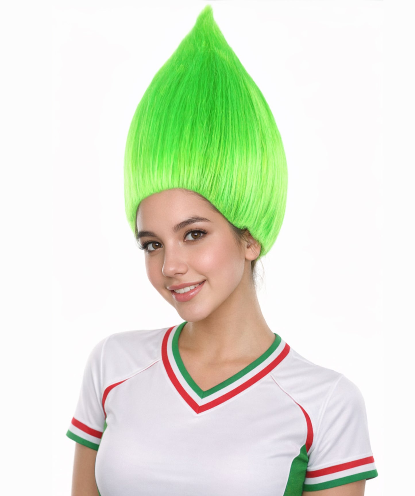 Unisex Santa's helper Neon Green Troll Wig