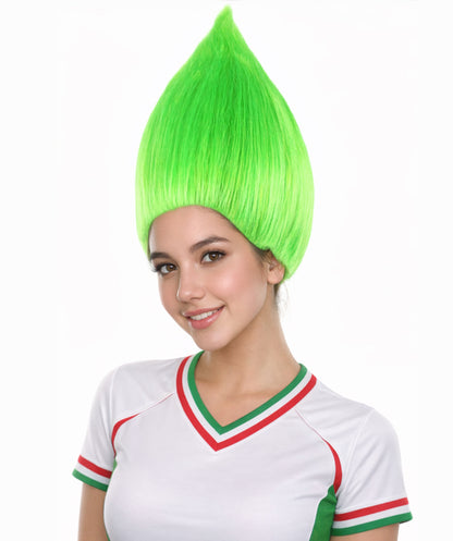 Unisex Santa's helper Neon Green Troll Wig