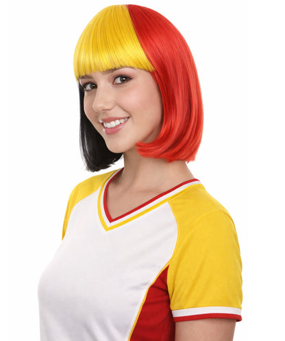 Belgium Flag Bob Multicolor Wig