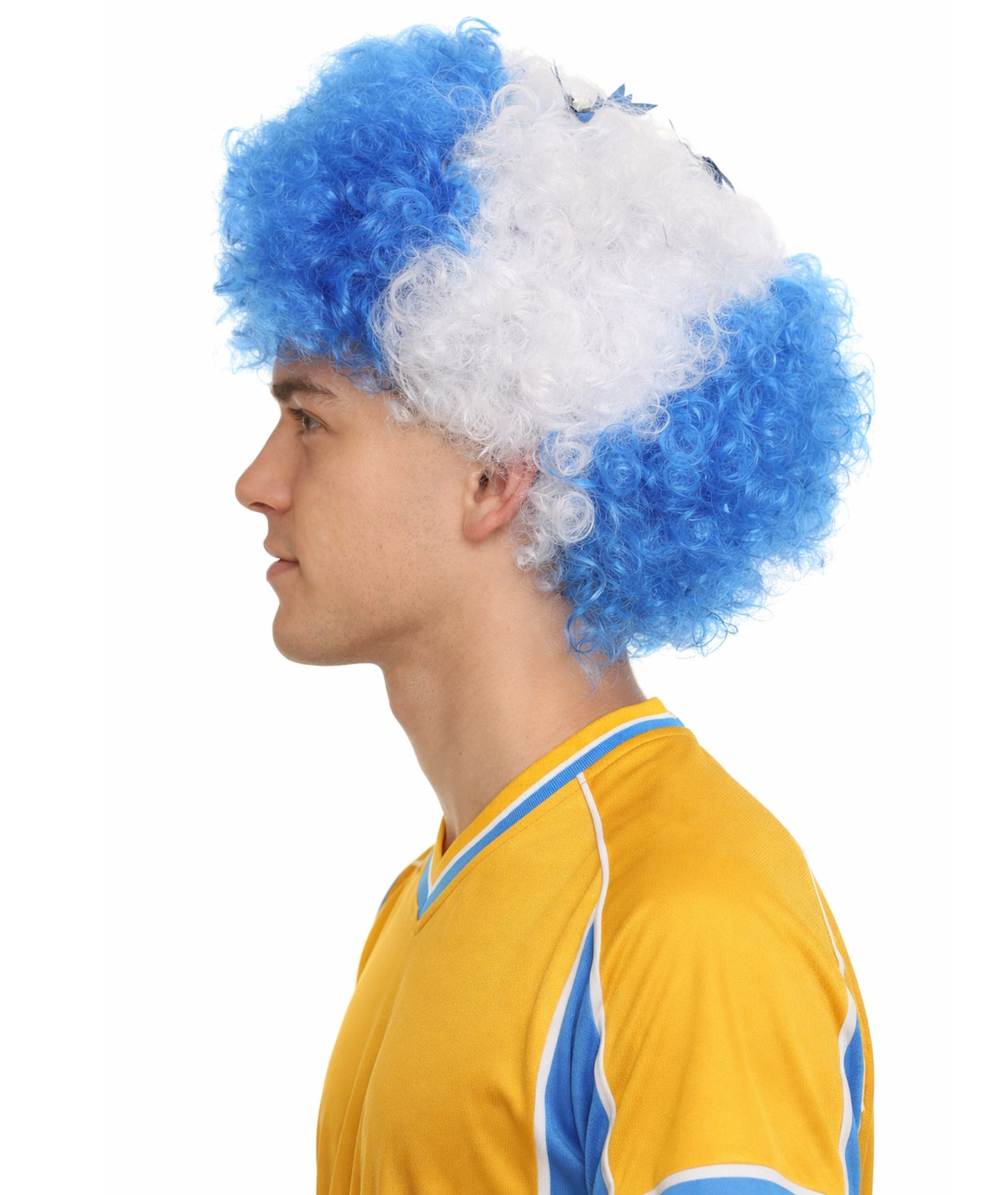 Honduras Flag Afro Blue and White Wig