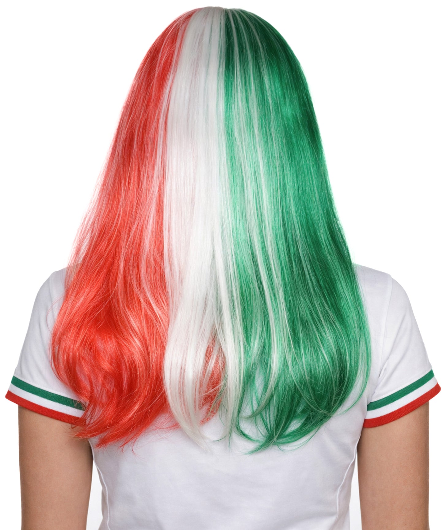 Mexico Flag Long Bob Multicolor Wig