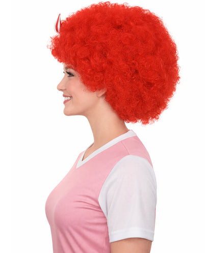 Tunisia Flag Sport Afro Red and White Wig