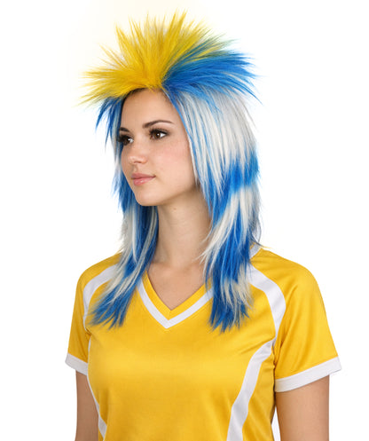 Uruguay Flag 80's Mullet Multicolor Wig