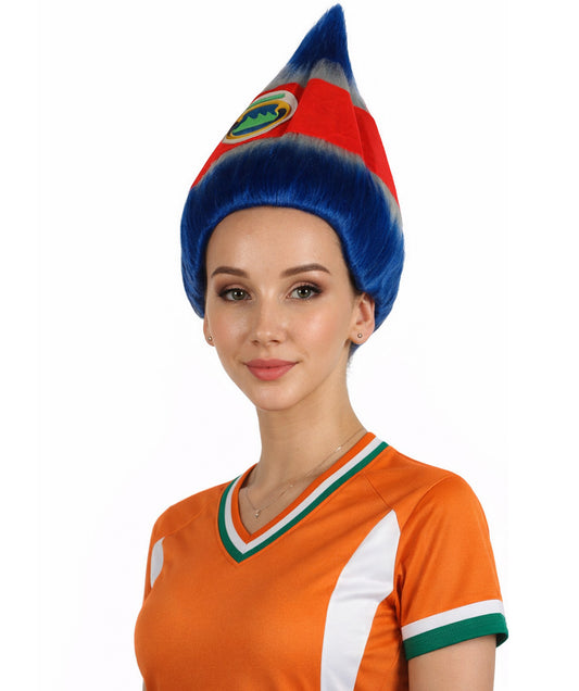 Costa Rica Flag Troll Multicolor Wig