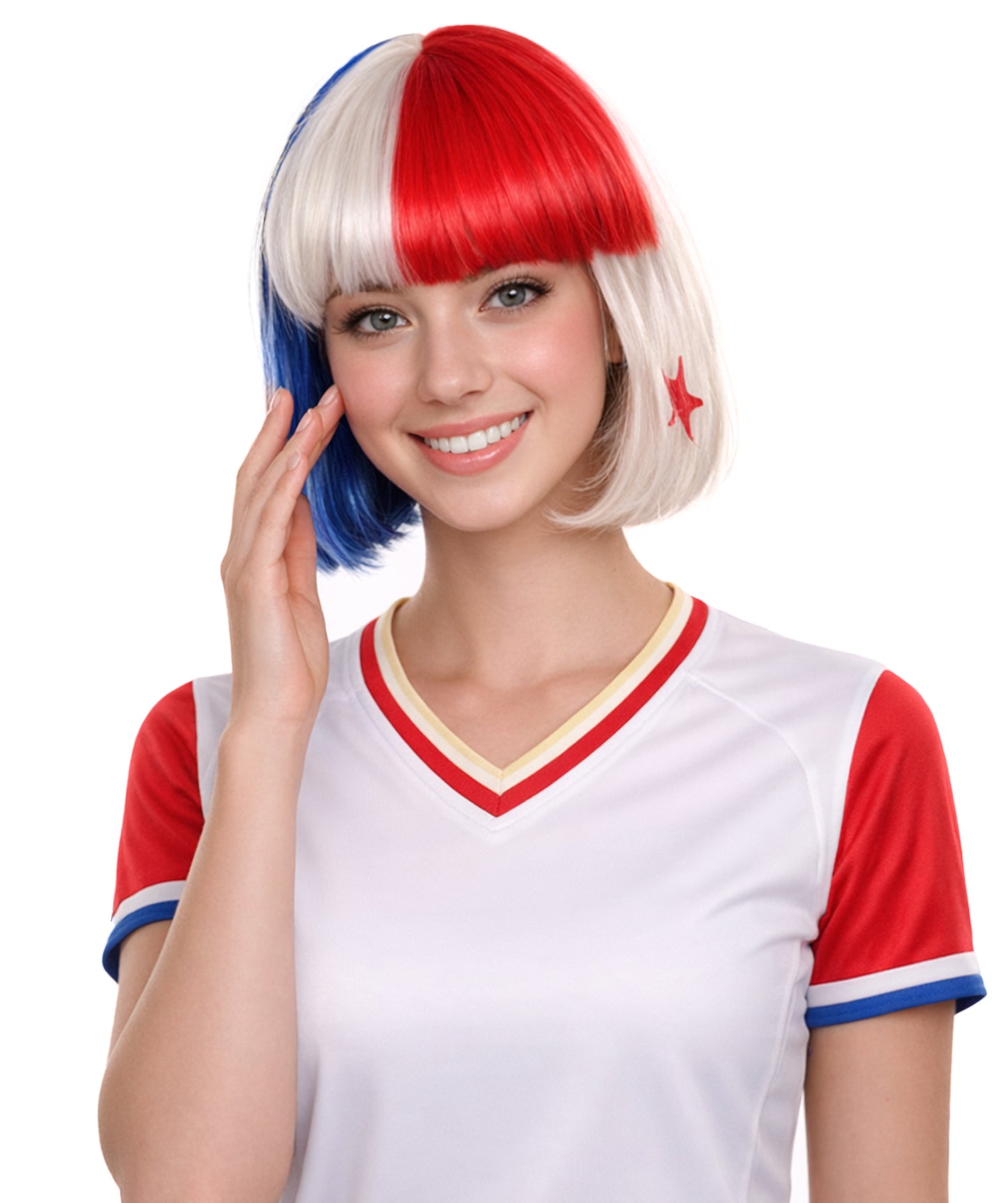 Panama Flag Bob Multicolor Wig
