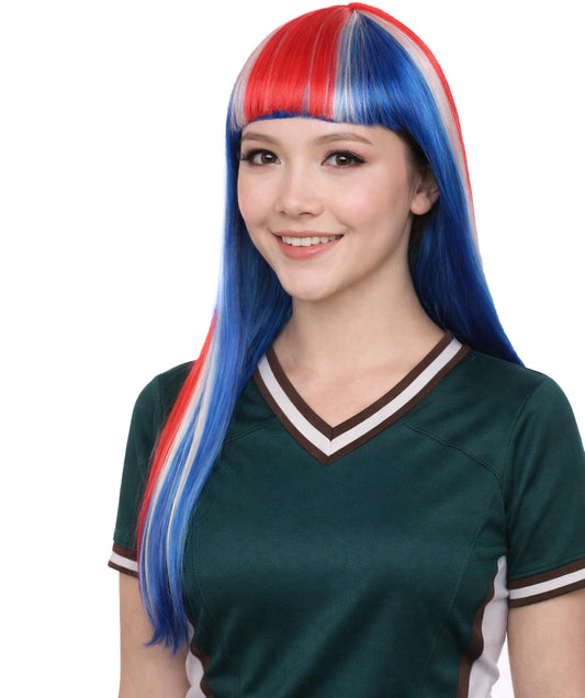 Iceland Flag Long Bob Multicolor Wig