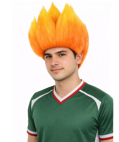 Red and Orange Flame Spiky Long Wig |