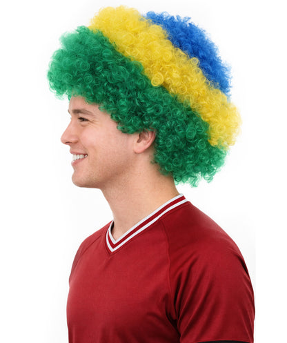 Brazil Flag Flag Afro Multicolor Wig