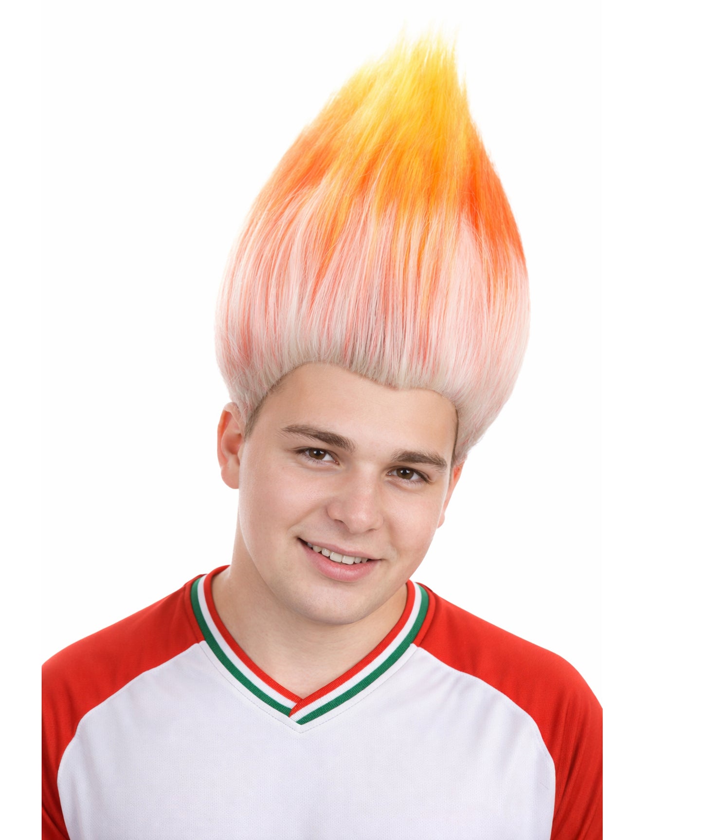 Unisex Adult & Teen Wig | Trolls Orange & White Wig | Premium Breathable Capless Cap