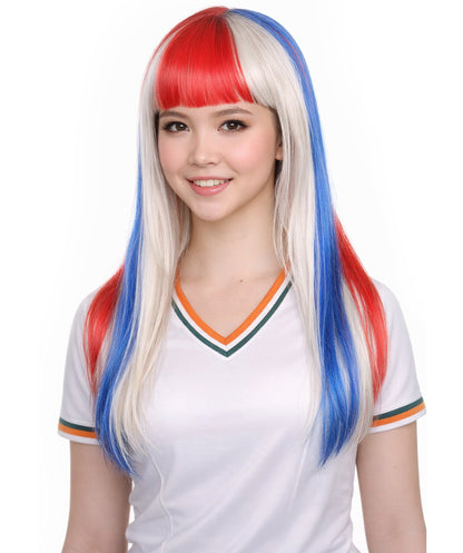 Costa Rica Flag Bob Multicolor Wig
