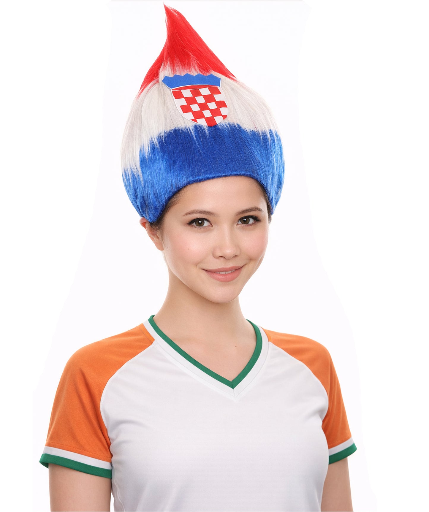 Croatia Flag Troll Multicolor Wig