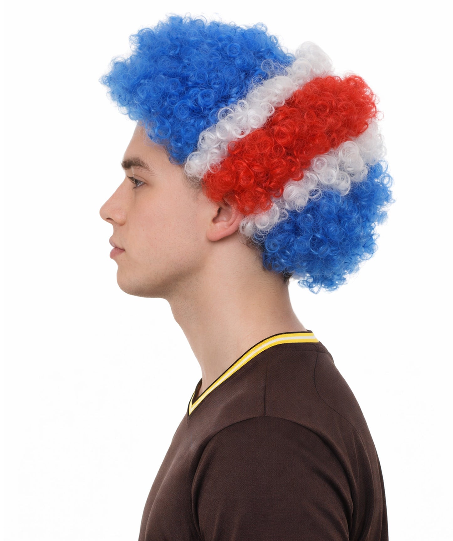 Costa Rica Flag Afro Multicolor Wig