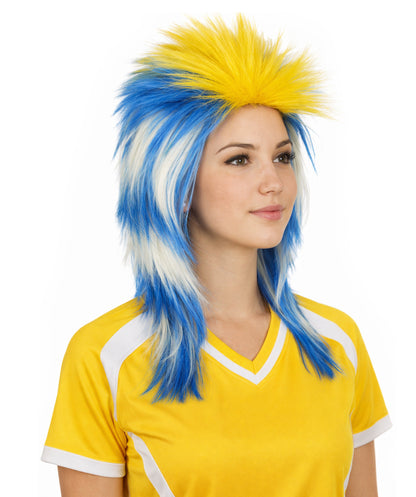 Uruguay Flag 80's Mullet Multicolor Wig