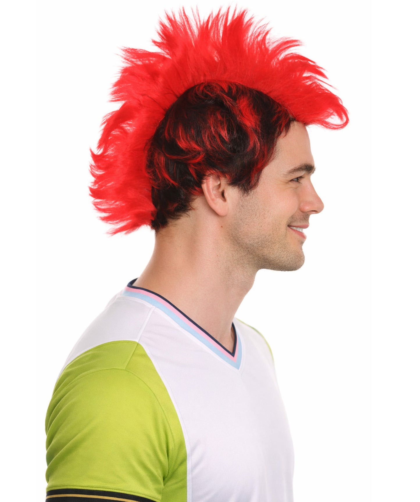 Albania Flag Mohawk Red and Black Wig