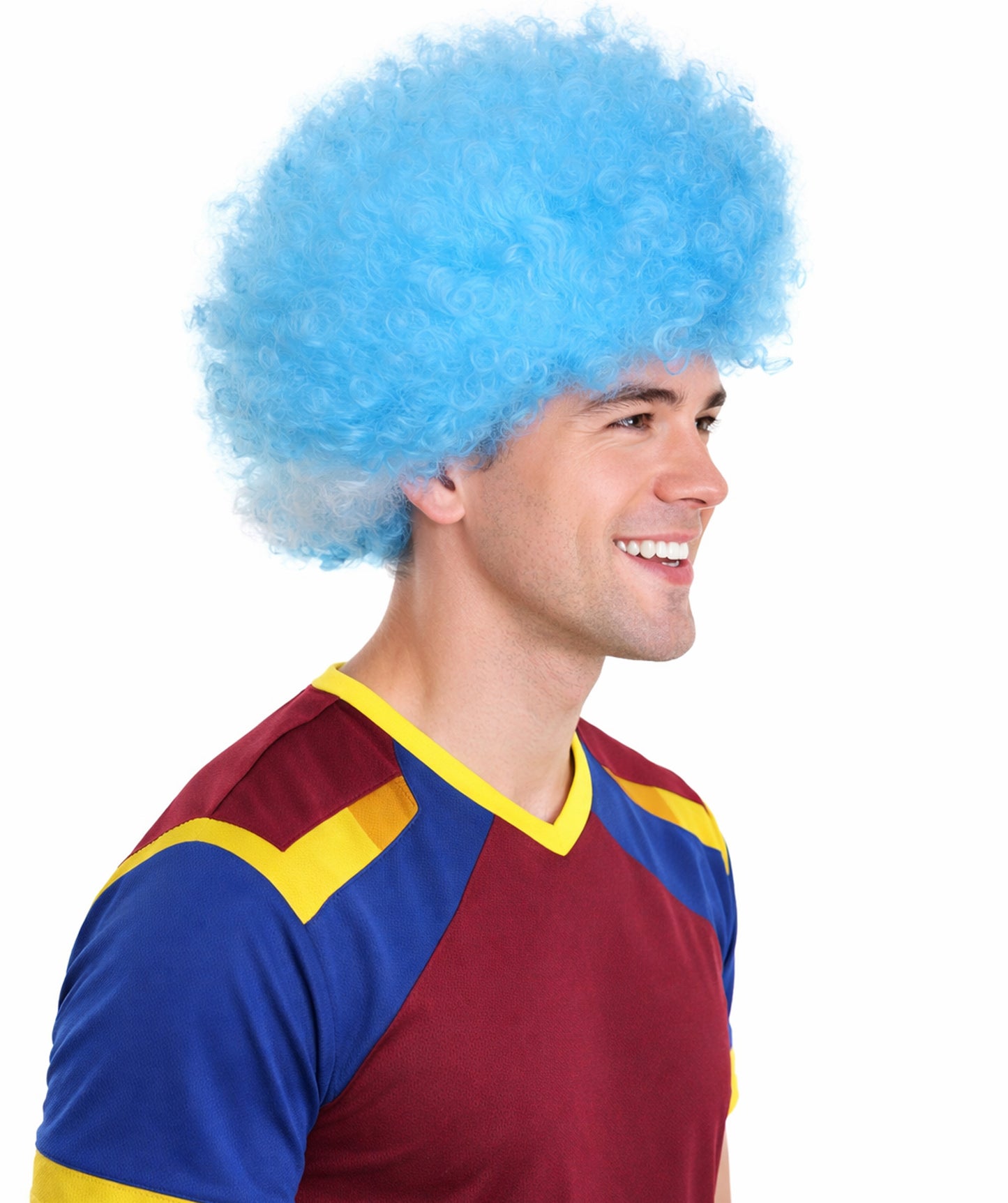 Argentina Flag Afro Light Blue and White Wig