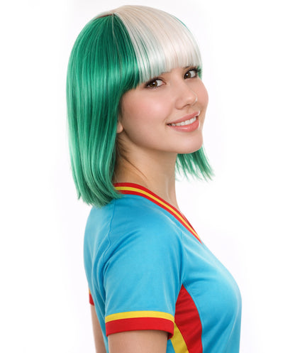 Nigeria Flag Bob Green and White Wig