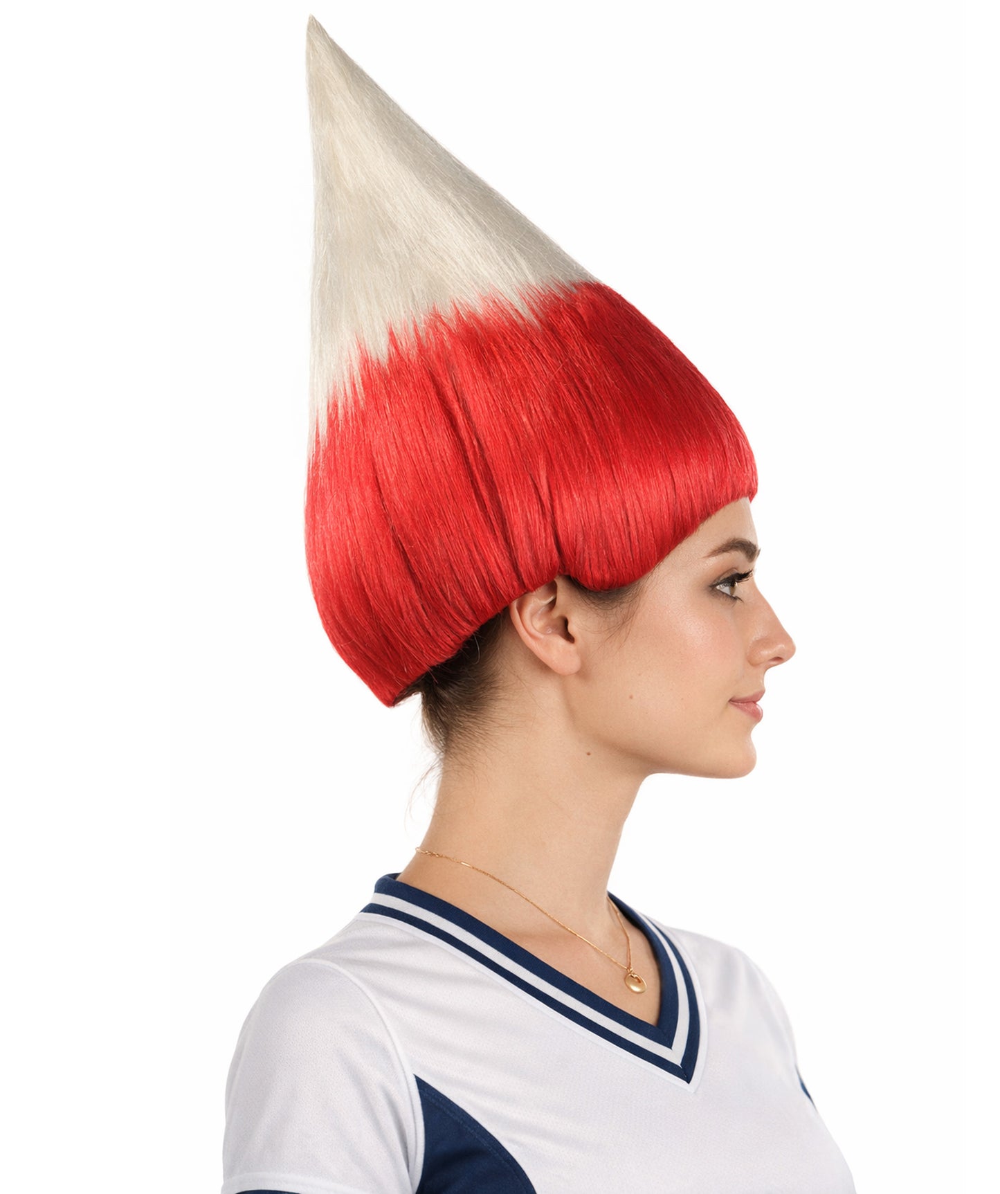 Poland Flag Troll White and Red Wig