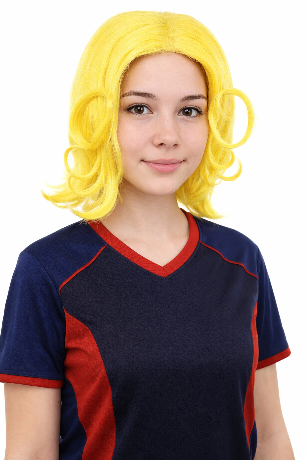 Women's Wavy Bright Yellow Wig | Vibrant Synthetic Medium Hairstyle for Cosplay, Festivals, Stage Shows,  Parties & Photoshoots