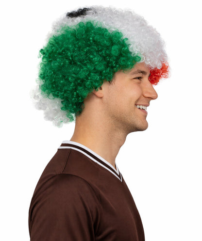 Mexico Flag Afro Multicolor Wig