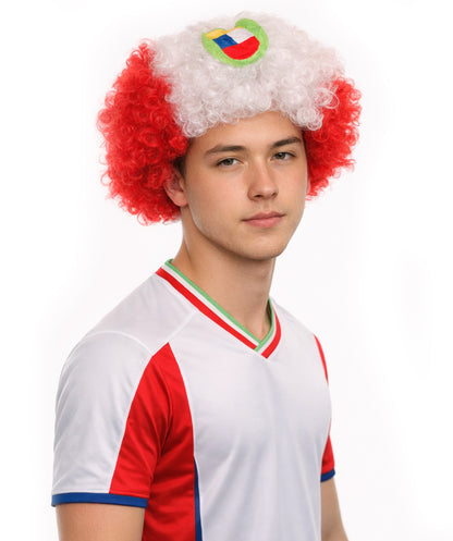 Peru Flag Afro Multicolor Wig