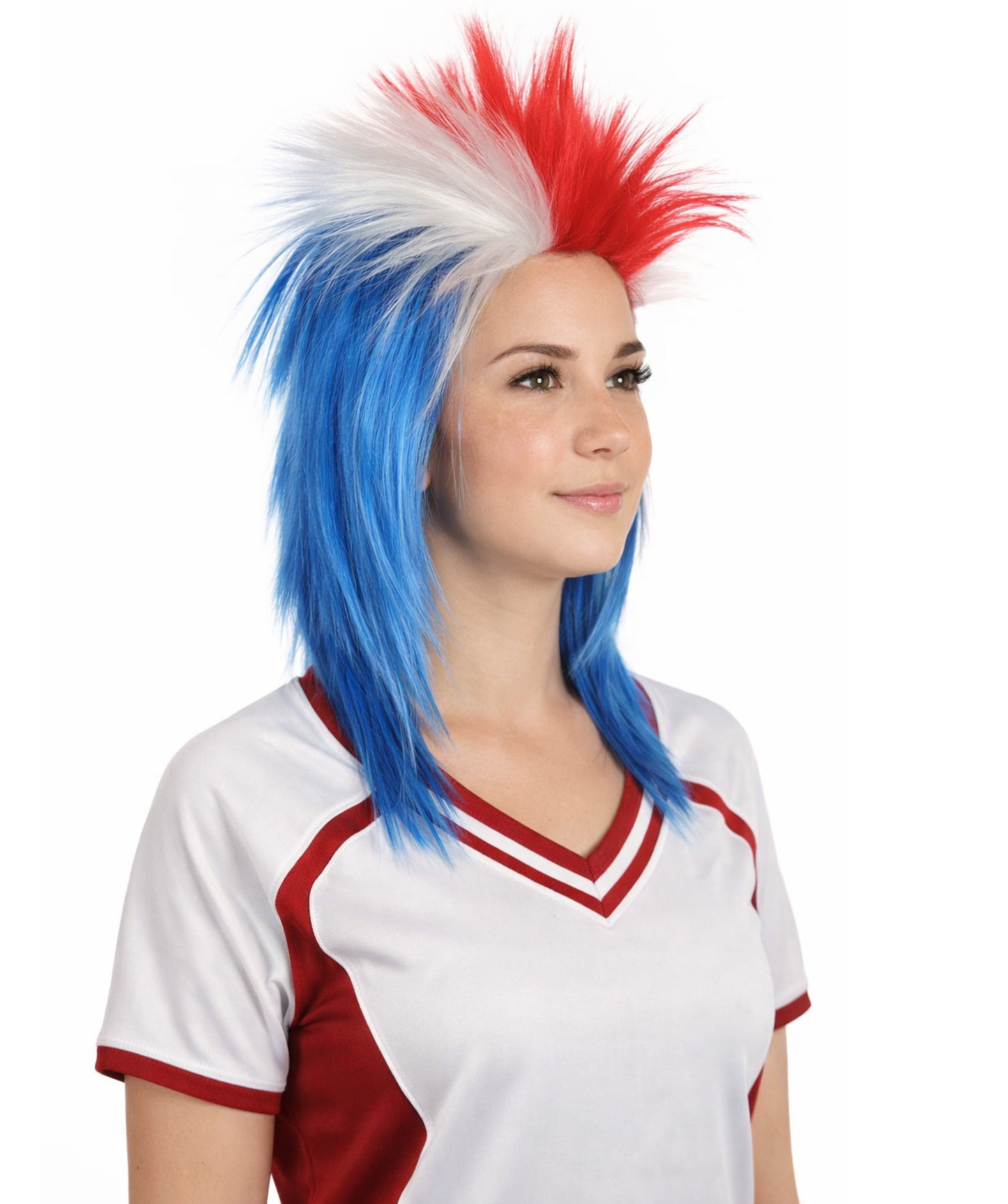 Iceland Flag 80's Mullet Multicolor Wig