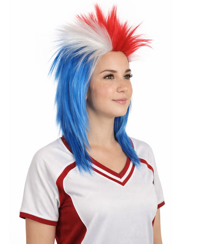 Iceland Flag 80's Mullet Multicolor Wig