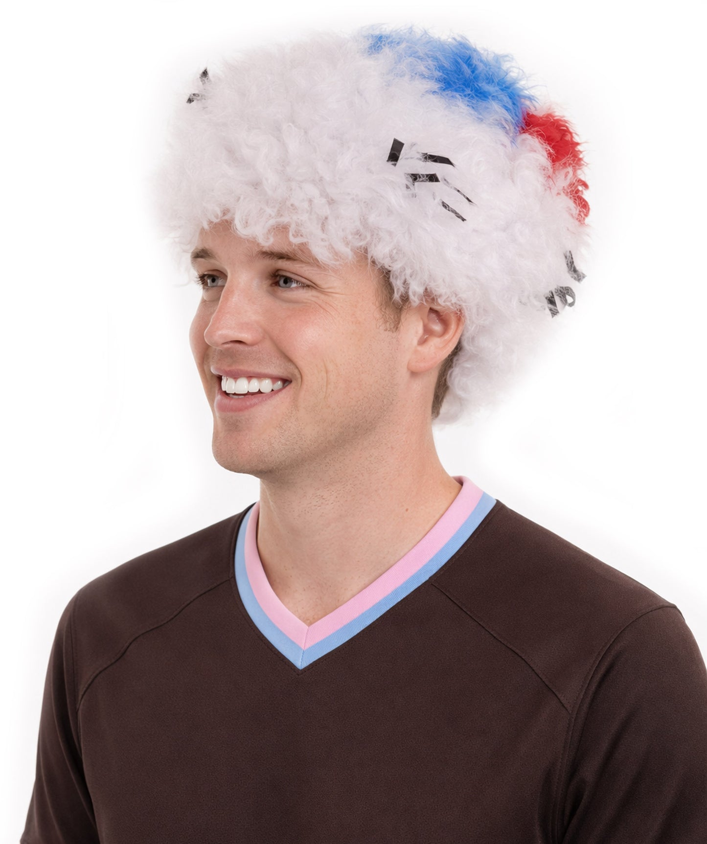 South Korea Flag Afro Multicolor Wig