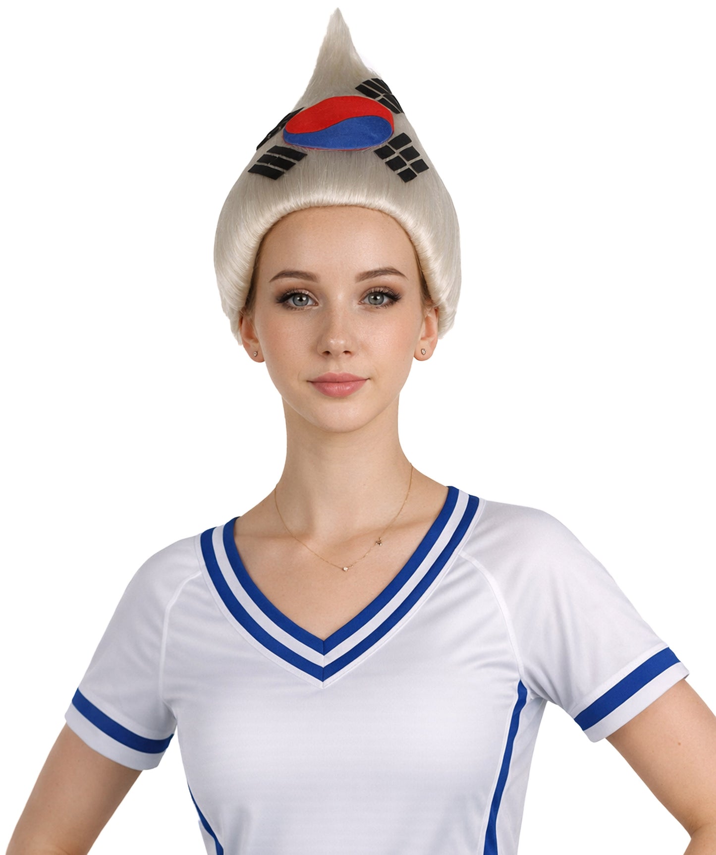 South Korea Flag Troll Multicolor Wig