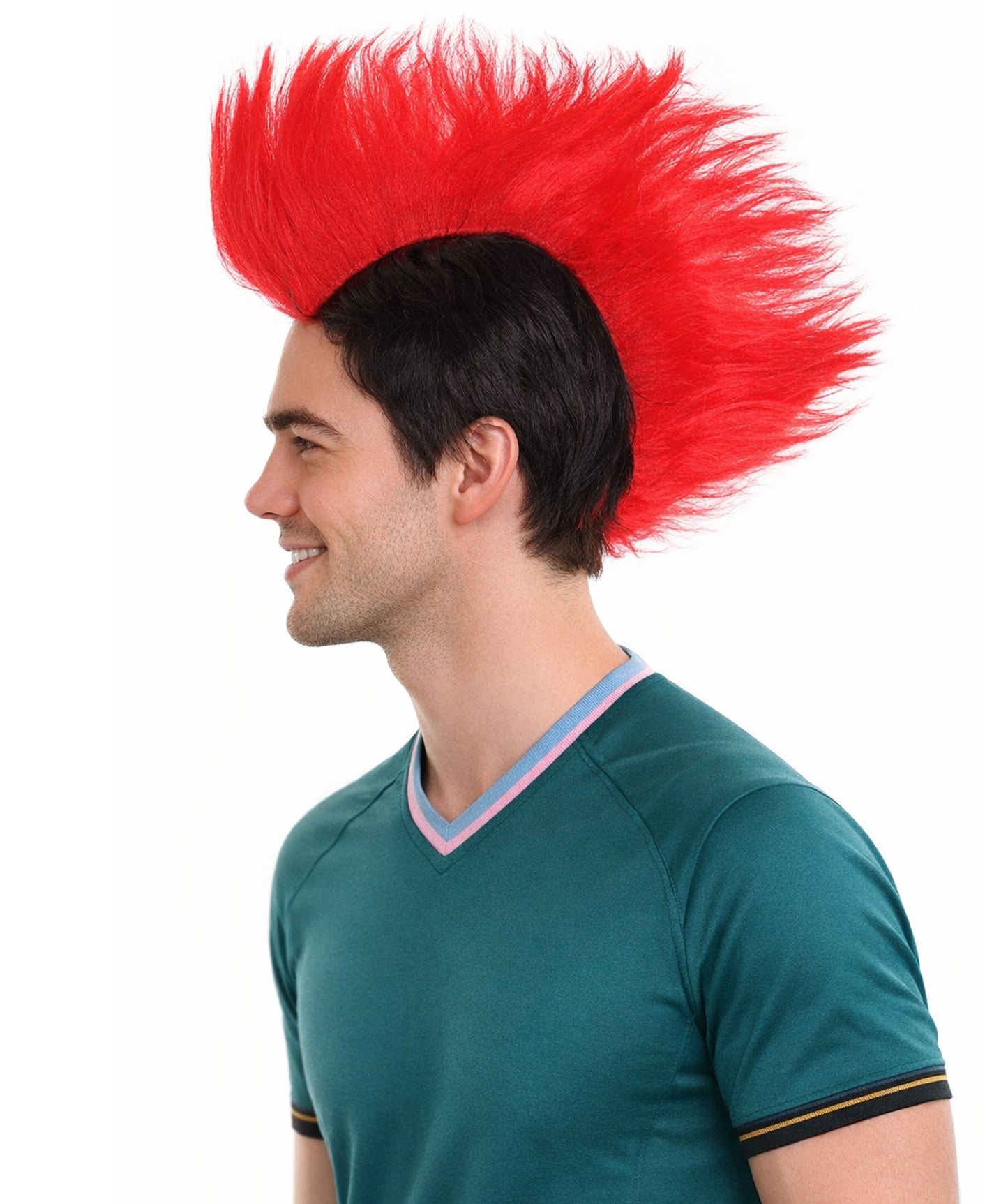 Albania Flag Mohawk Red and Black Wig