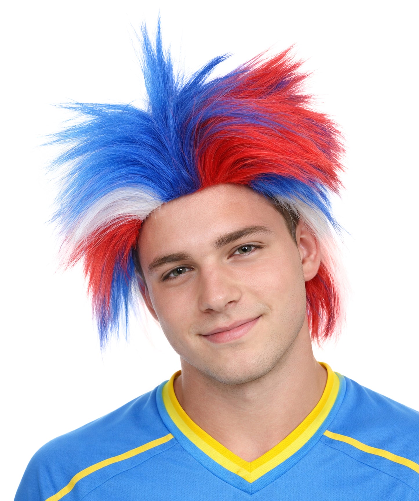 Adult Mens Patriotic Crazy Wig | Celebrity Wig | Premium Breathable Capless Cap