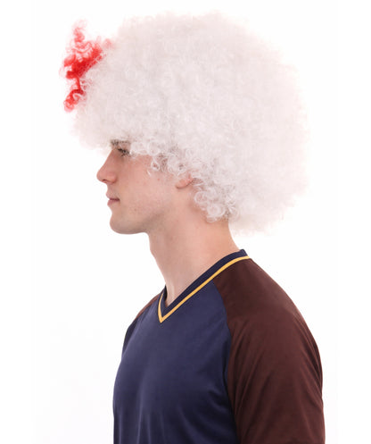 Japan Flag Afro Red and White Wig