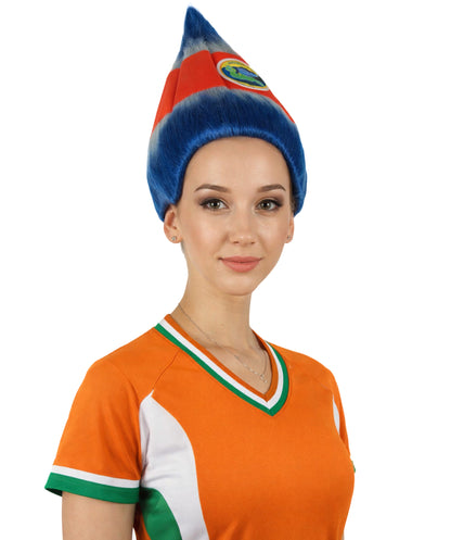 Costa Rica Flag Troll Multicolor Wig