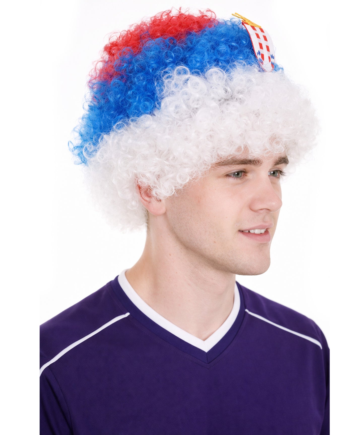 SERBIA Flag Afro Multicolor Wig