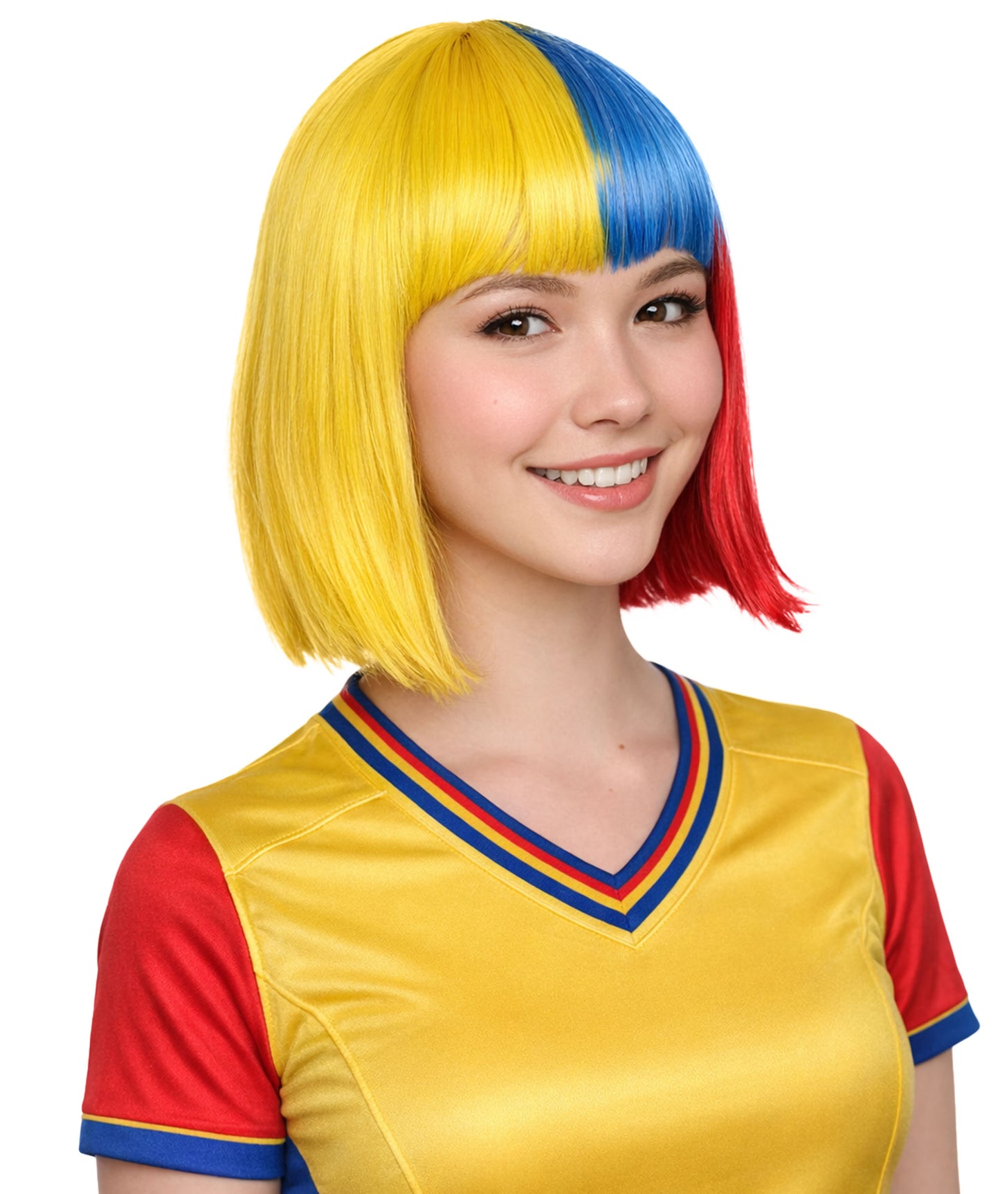 Colombia Flag Bob Multicolor Wig