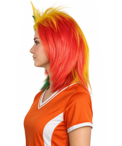 Senegal  Flag 80's Mullet Multicolor Wig