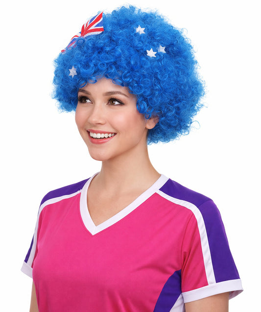 Australia Flag Sport Afro Multicolor Wig