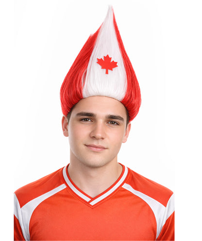Canada Flag Troll Red & White Wig