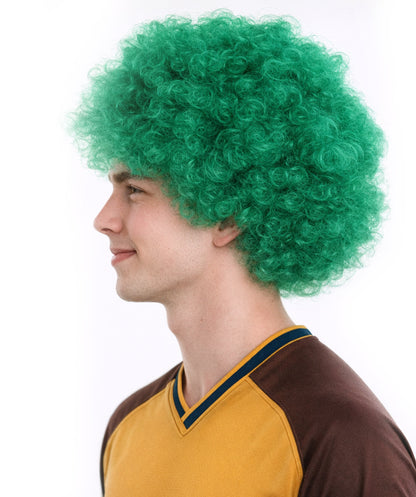 Algeria Flag Jumbo Afro Green and White Wig