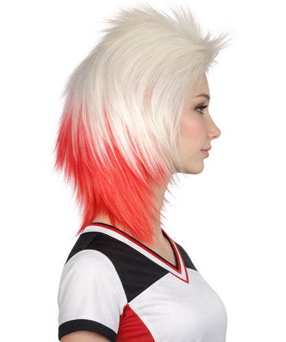 Poland Flag 80's Mullet White and Red Wig