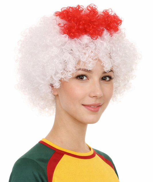 Japan Flag Afro Red and White Wig