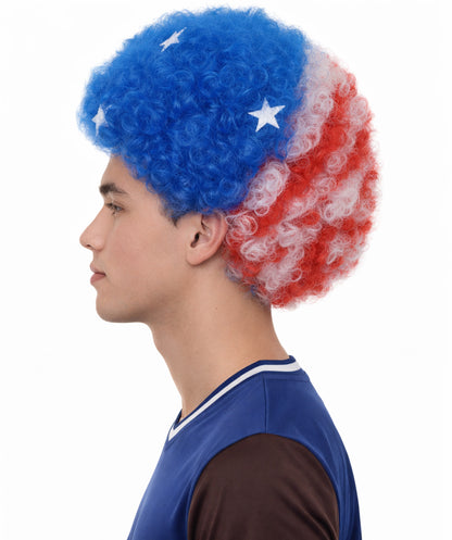 United States Flag Afro Multicolor Wig