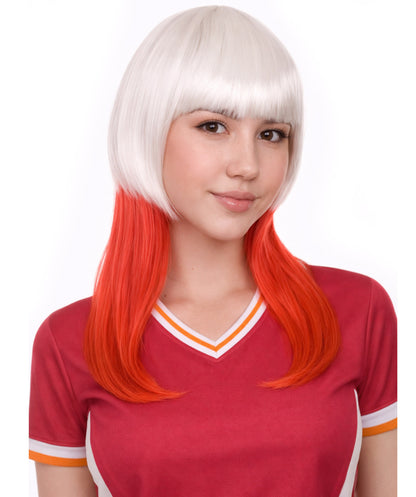 Poland Flag Long Bob White and Red Wig