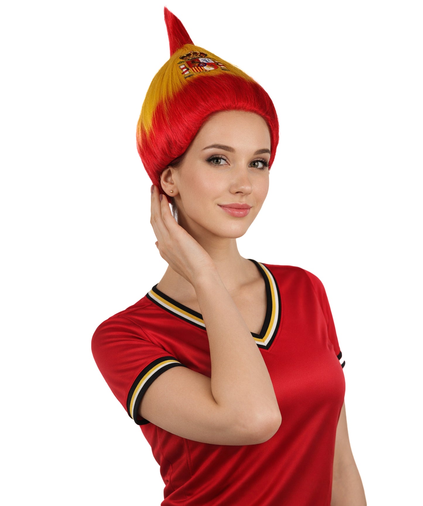 Spain Flag Troll Red and Yellow Wig
