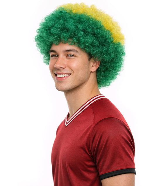 Brazil Flag Flag Afro Multicolor Wig