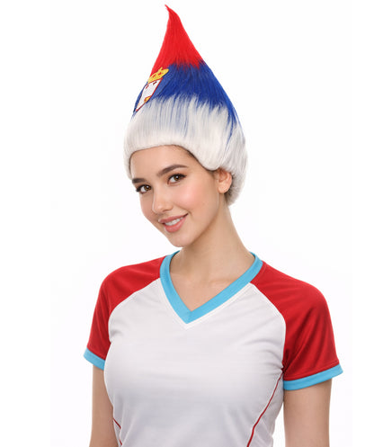 Serbia Flag Troll Multicolor Wig