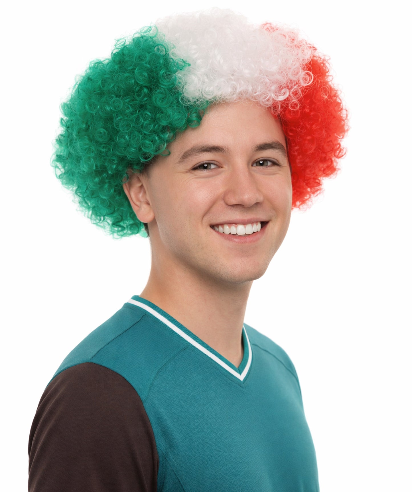 Italy Flag Afro Multicolor Wig
