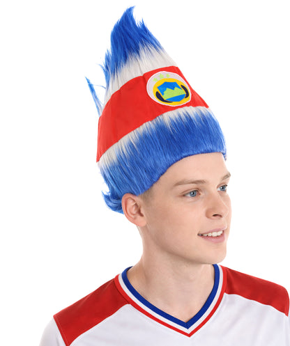 Costa Rica Flag Troll Multicolor Wig